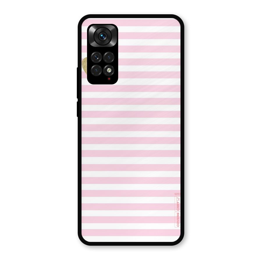 Pink Stripes Metal Back Case for Redmi Note 11s