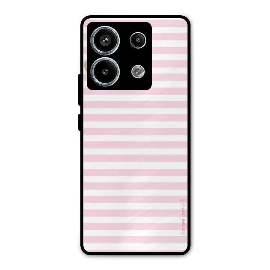 Pink Stripes Metal Back Case for Redmi Note 13 Pro 5G