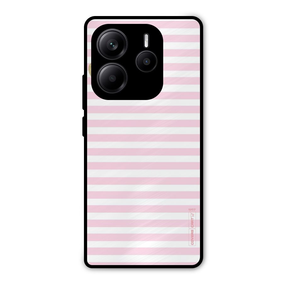 Pink Stripes Metal Back Case for Redmi Note 14 5G