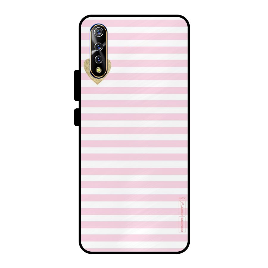 Pink Stripes Metal Back Case for Vivo S1