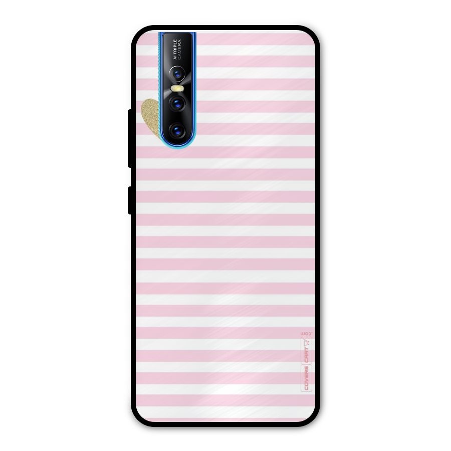 Pink Stripes Metal Back Case for Vivo V15 Pro