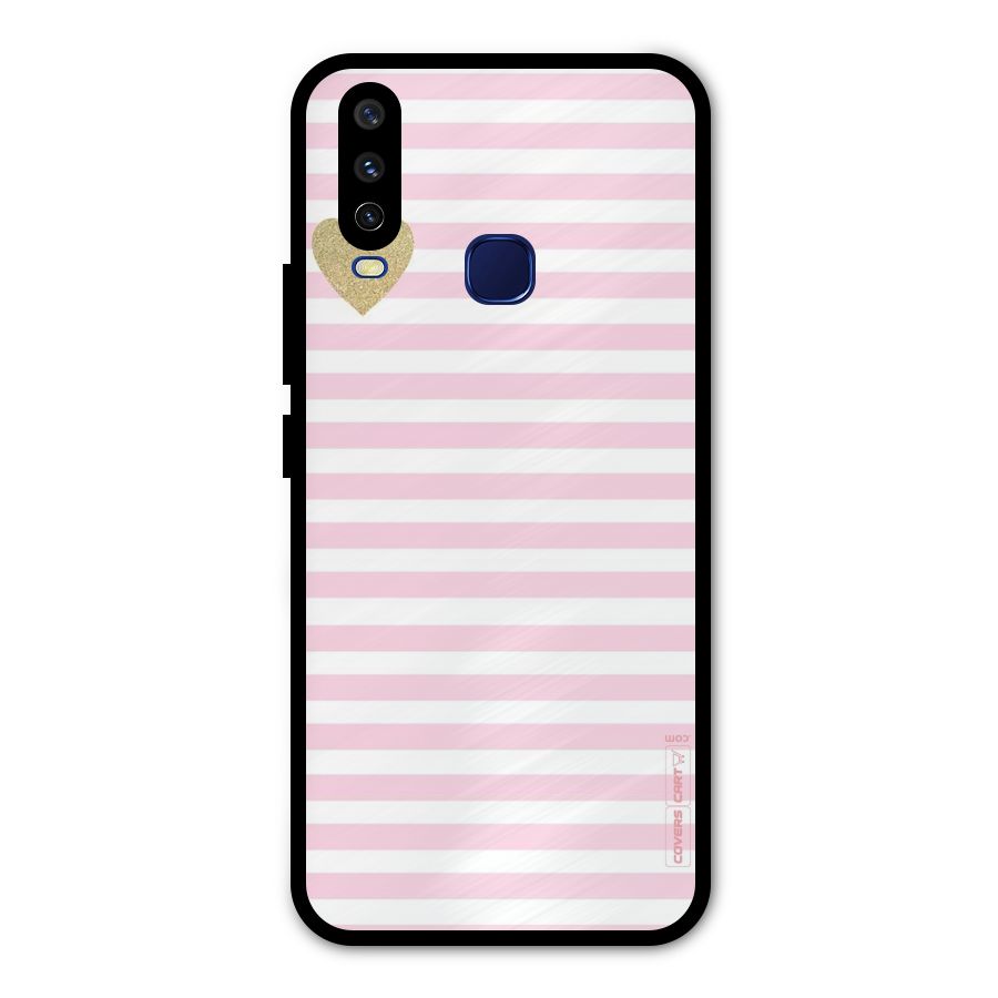 Pink Stripes Metal Back Case for Vivo V17