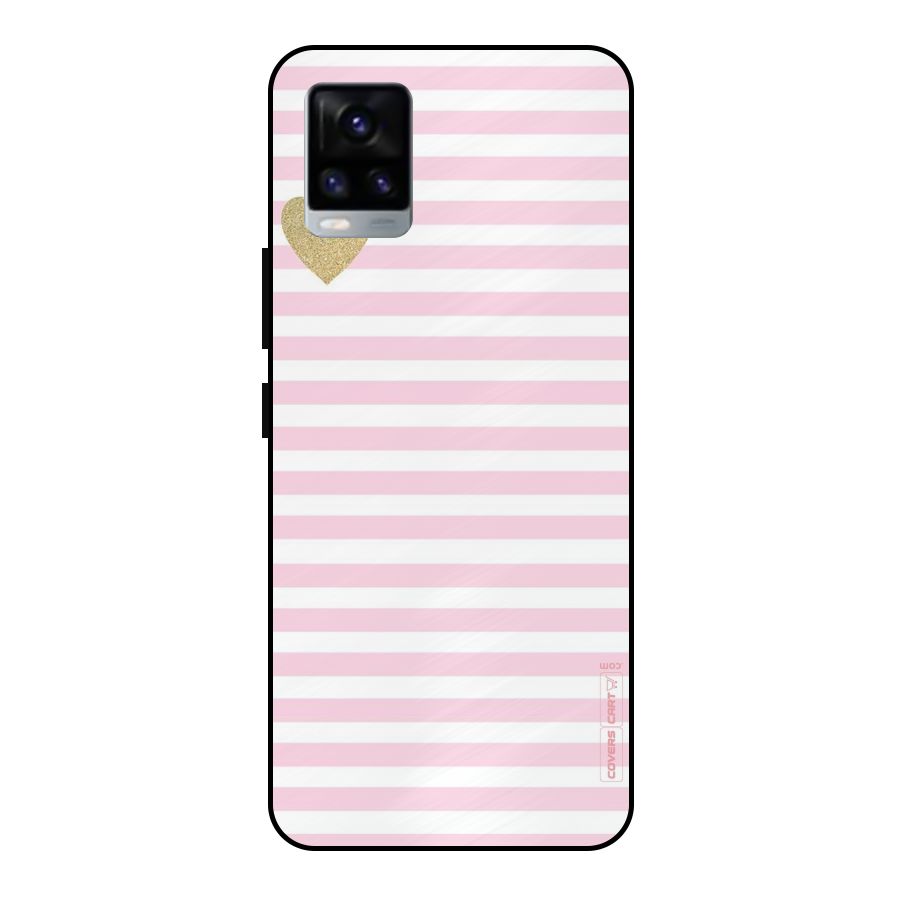 Pink Stripes Metal Back Case for Vivo V20