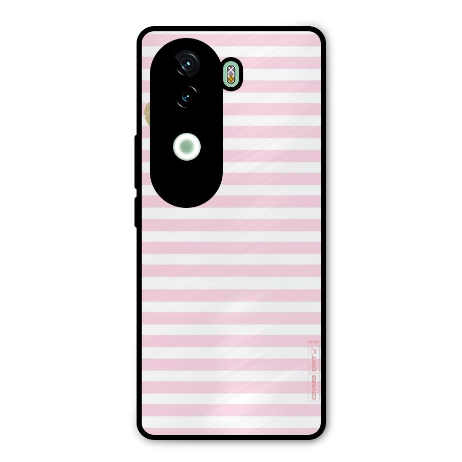 Pink Stripes Metal Back Case for Vivo V40e
