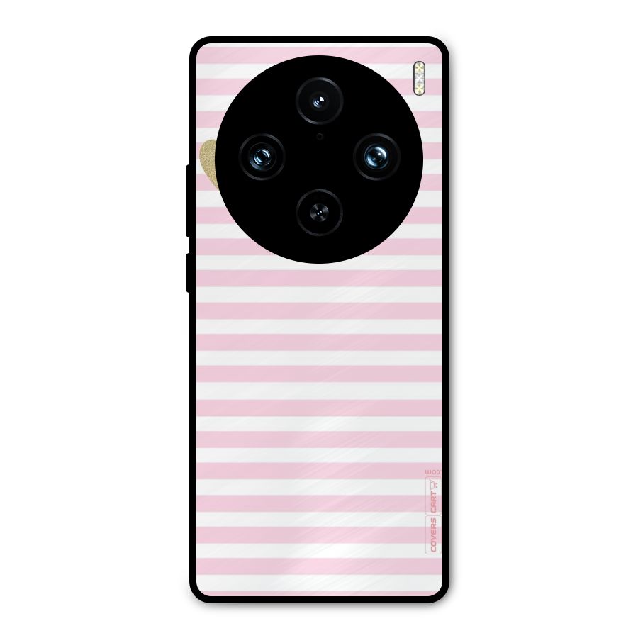 Pink Stripes Metal Back Case for Vivo X100 Pro