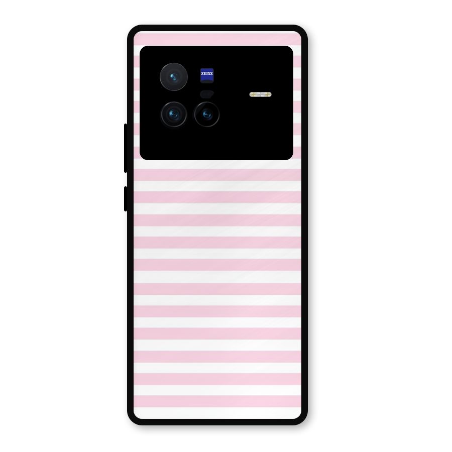 Pink Stripes Metal Back Case for Vivo X80