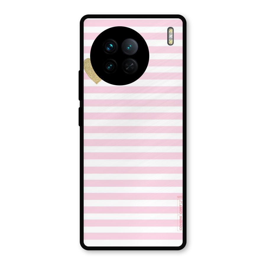 Pink Stripes Metal Back Case for Vivo X90