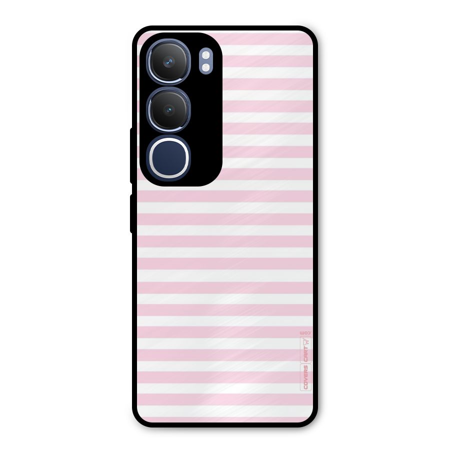 Pink Stripes Metal Back Case for Vivo Y29