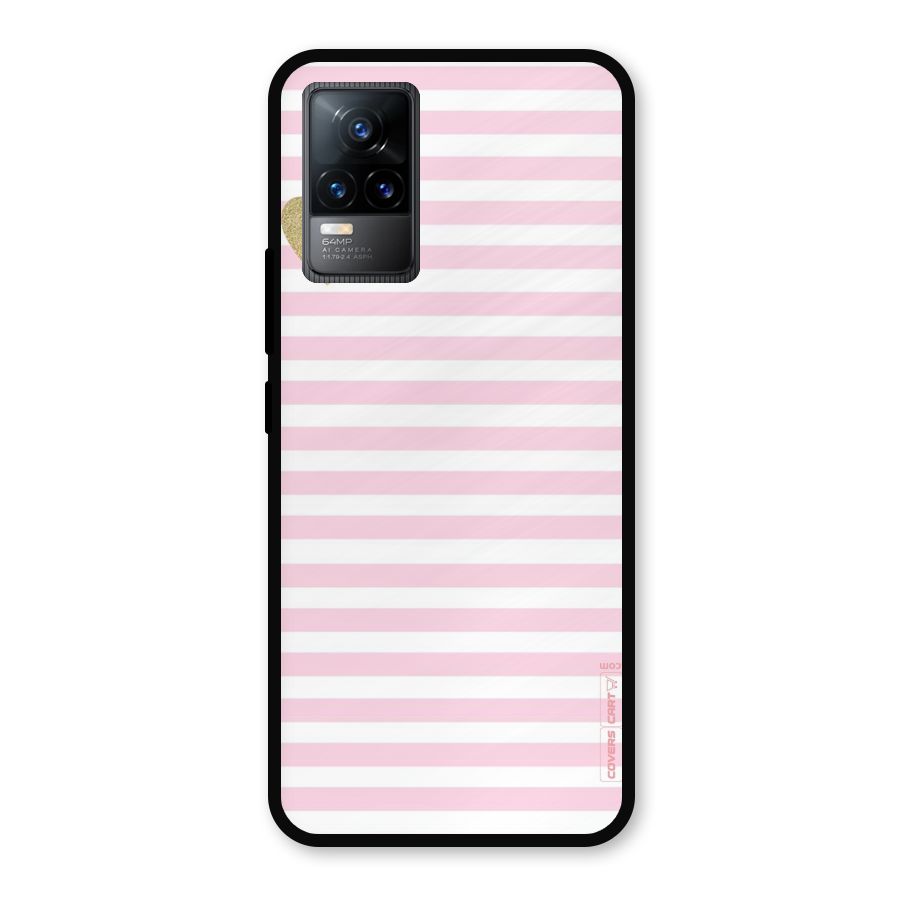 Pink Stripes Metal Back Case for Vivo Y73
