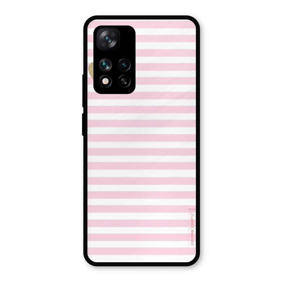 Pink Stripes Metal Back Case for Xiaomi 11i Hypercharge 5G