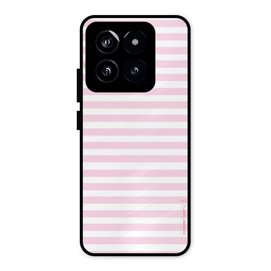Pink Stripes Metal Back Case for Xiaomi 14