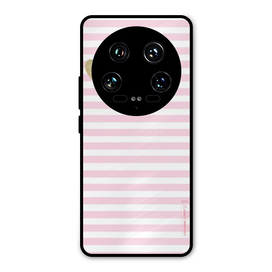 Pink Stripes Metal Back Case for Xiaomi 14 Ultra