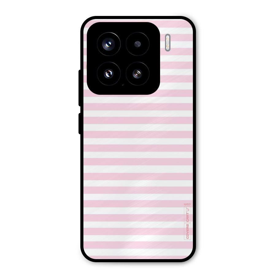 Pink Stripes Metal Back Case for Xiaomi 15