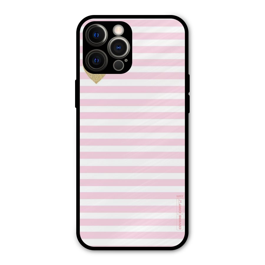 Pink Stripes Metal Back Case for iPhone 12 Pro Max