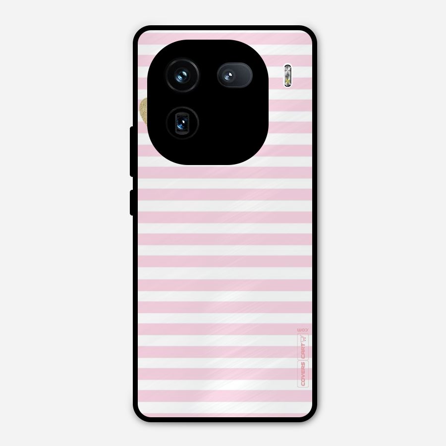 Pink Stripes Metal Back Case for iQOO 12