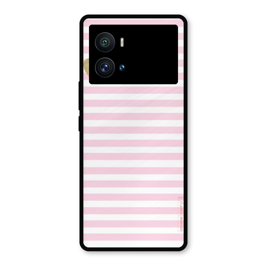 Pink Stripes Metal Back Case for iQOO 9 Pro