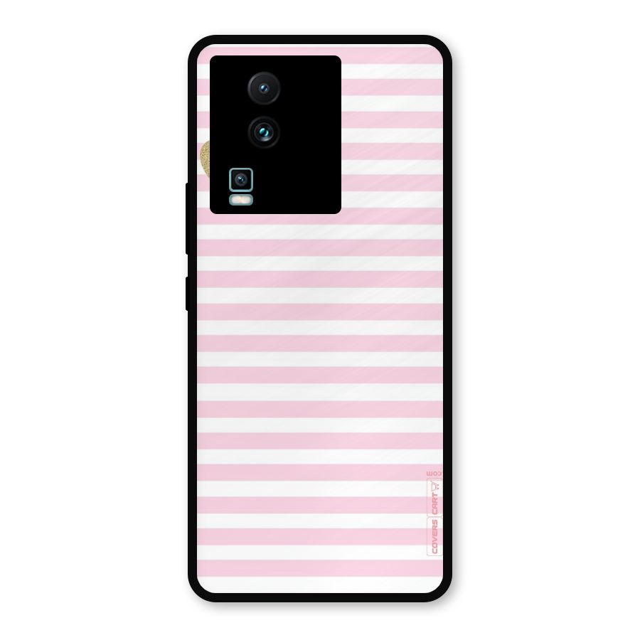 Pink Stripes Metal Back Case for iQOO Neo 7