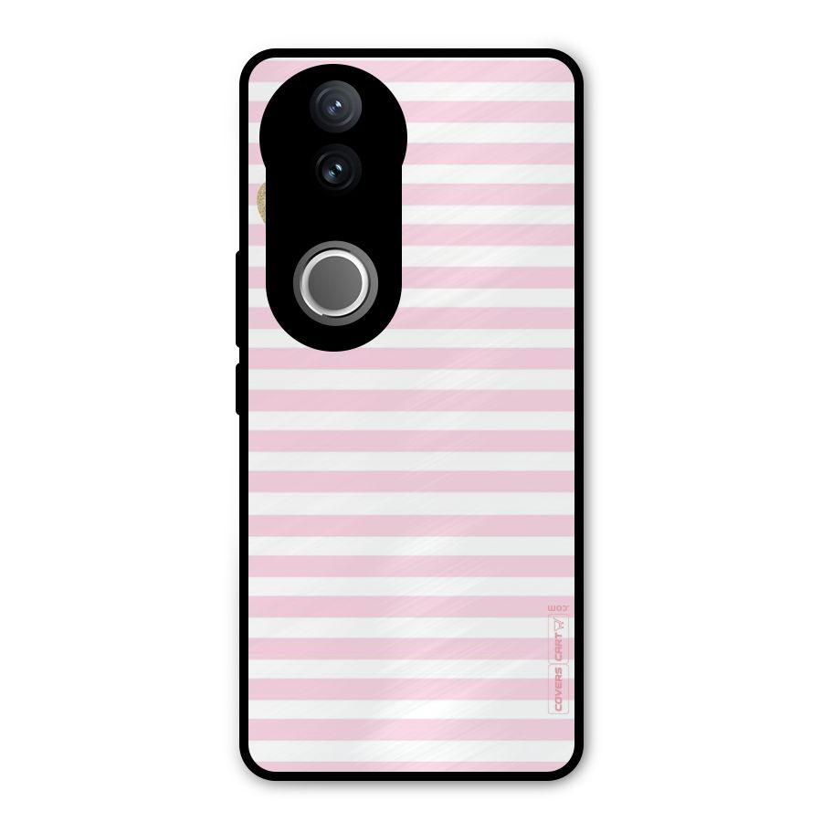 Pink Stripes Metal Back Case for iQOO Z10R