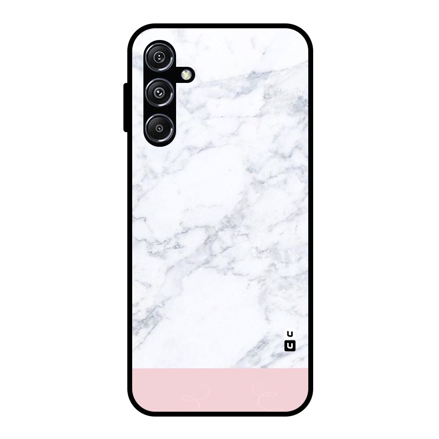 Pink White Merge Marble Glass Back Case for Galaxy M34 5G