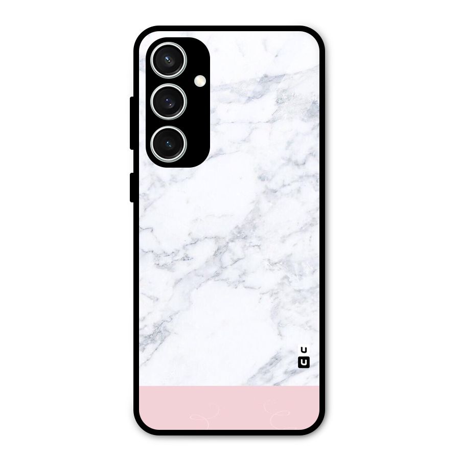 Pink White Merge Marble Glass Back Case for Galaxy S23 FE