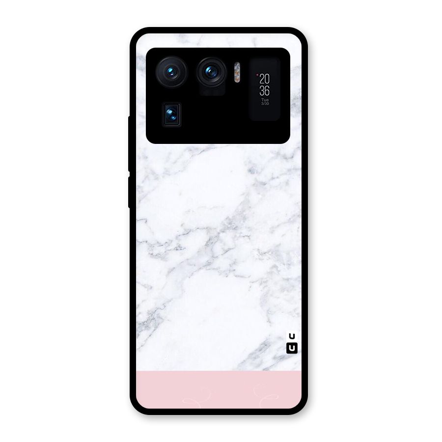 Pink White Merge Marble Glass Back Case for Mi 11 Ultra