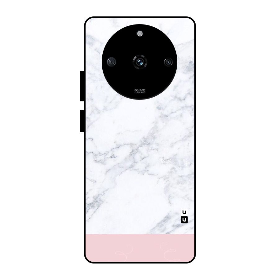 Pink White Merge Marble Glass Back Case for Realme Narzo 60 5G