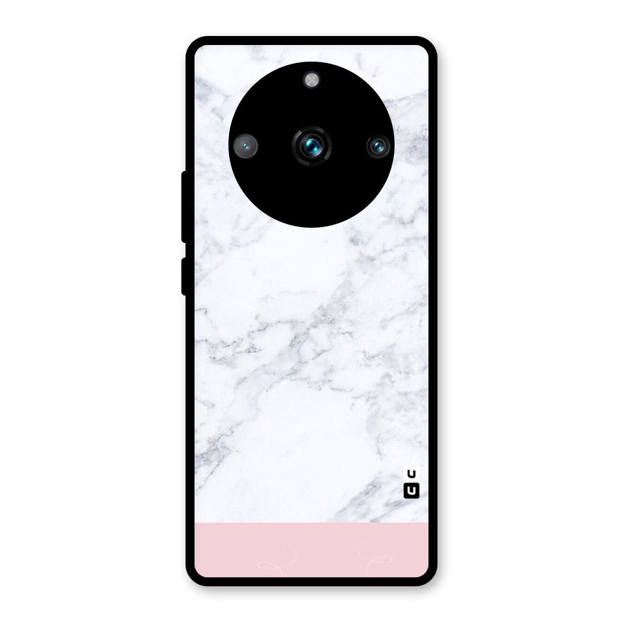 Pink White Merge Marble Glass Back Case for Realme Narzo 60 Pro