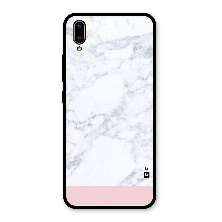 Pink White Merge Marble Glass Back Case for Vivo V11 Pro