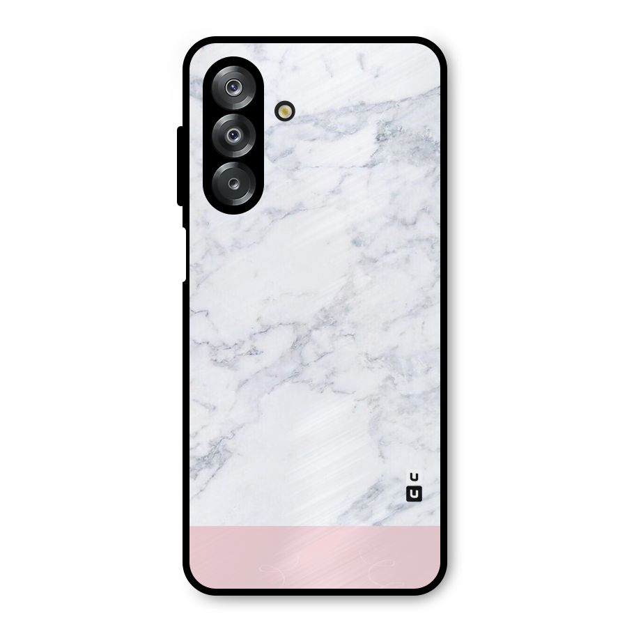 Pink White Merge Marble Metal Back Case for Galaxy A26