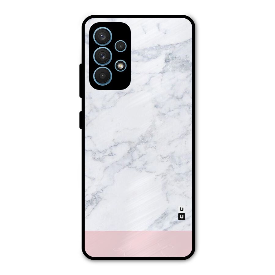 Pink White Merge Marble Metal Back Case for Galaxy A32