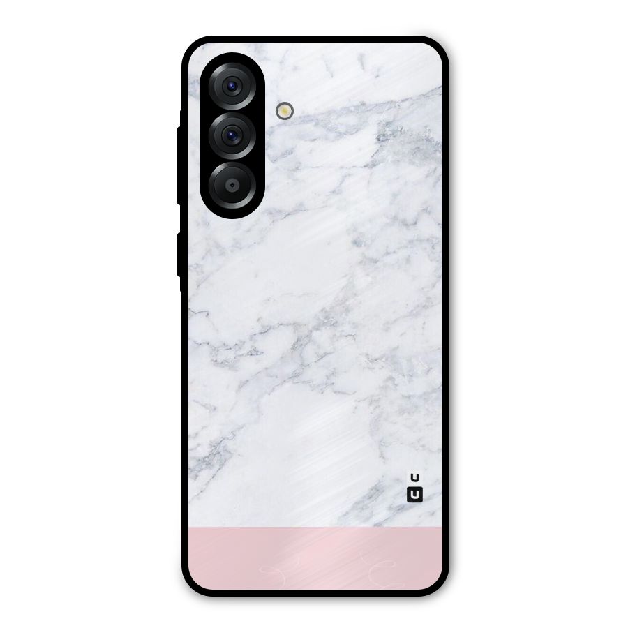 Pink White Merge Marble Metal Back Case for Galaxy A36