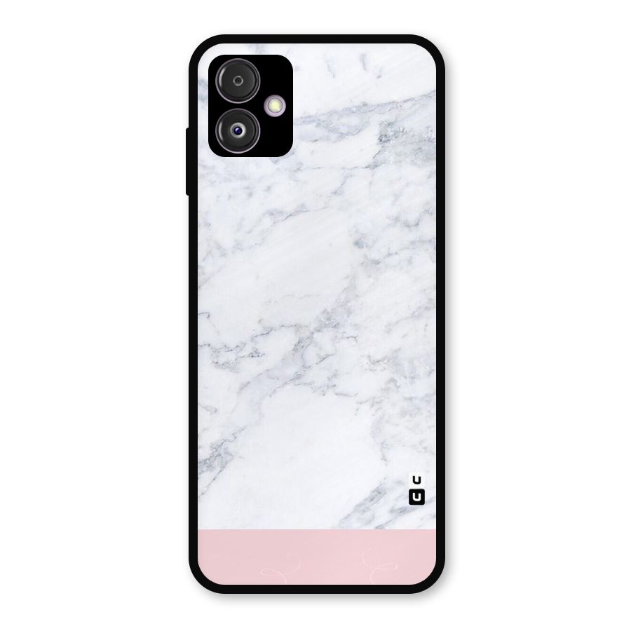 Pink White Merge Marble Metal Back Case for Galaxy F14