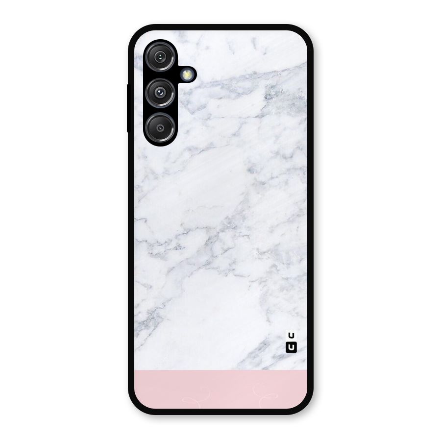Pink White Merge Marble Metal Back Case for Galaxy M34 5G