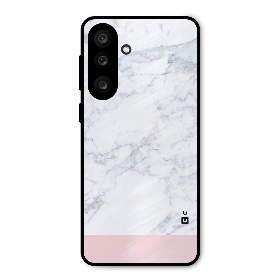 Pink White Merge Marble Metal Back Case for Galaxy M56