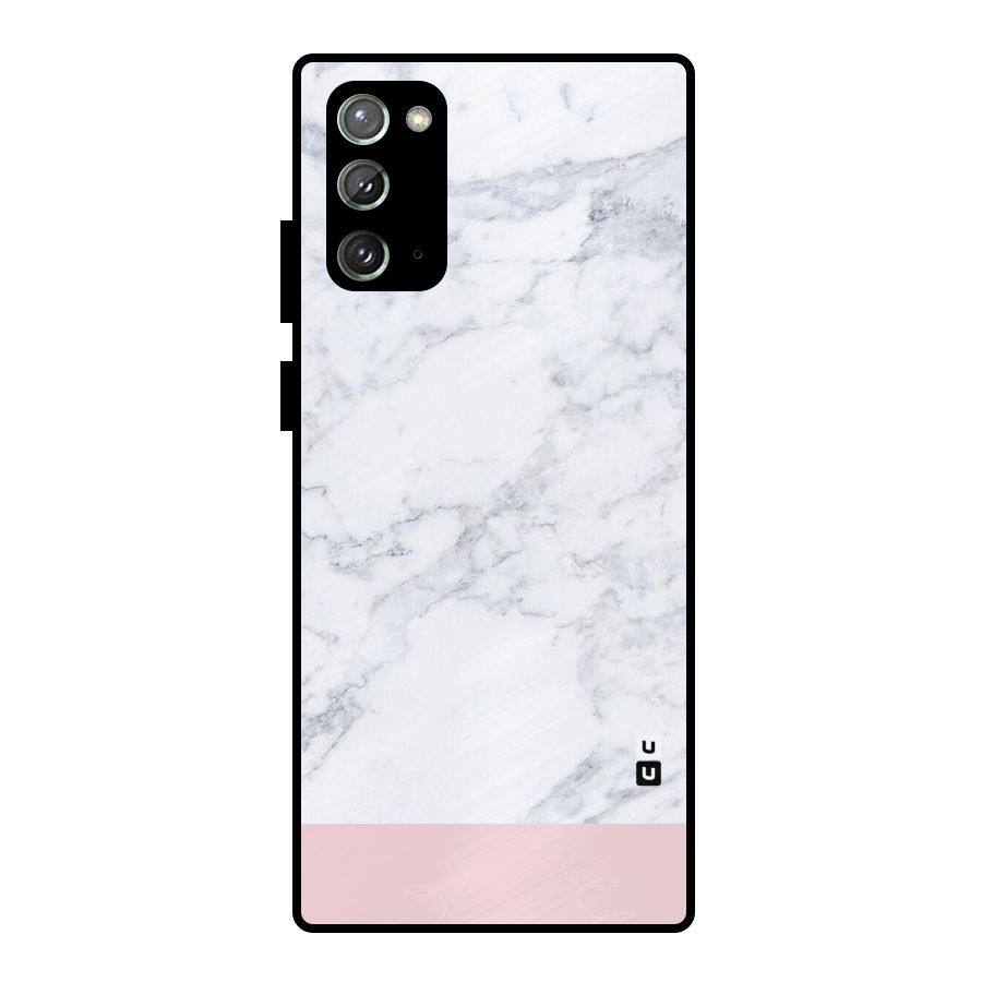 Pink White Merge Marble Metal Back Case for Galaxy Note 20