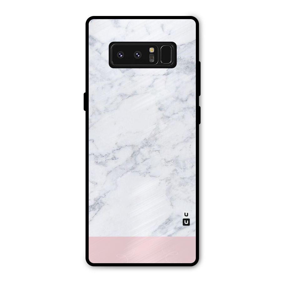 Pink White Merge Marble Metal Back Case for Galaxy Note 8