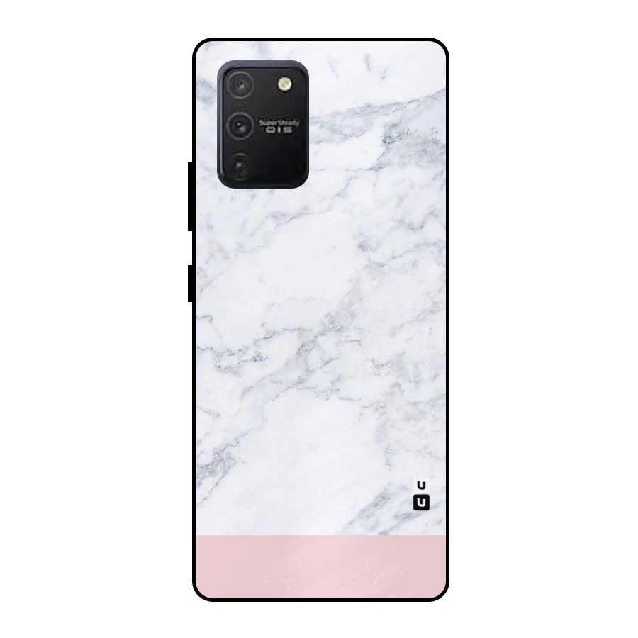 Pink White Merge Marble Metal Back Case for Galaxy S10 Lite