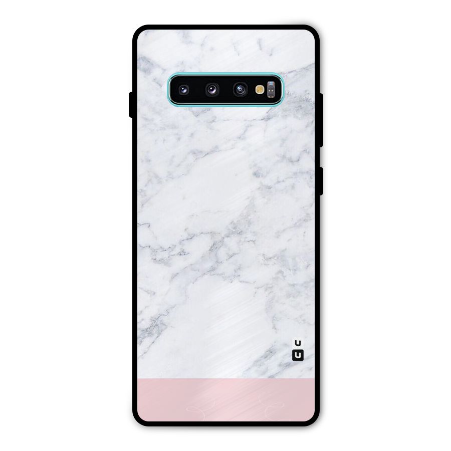 Pink White Merge Marble Metal Back Case for Galaxy S10 Plus