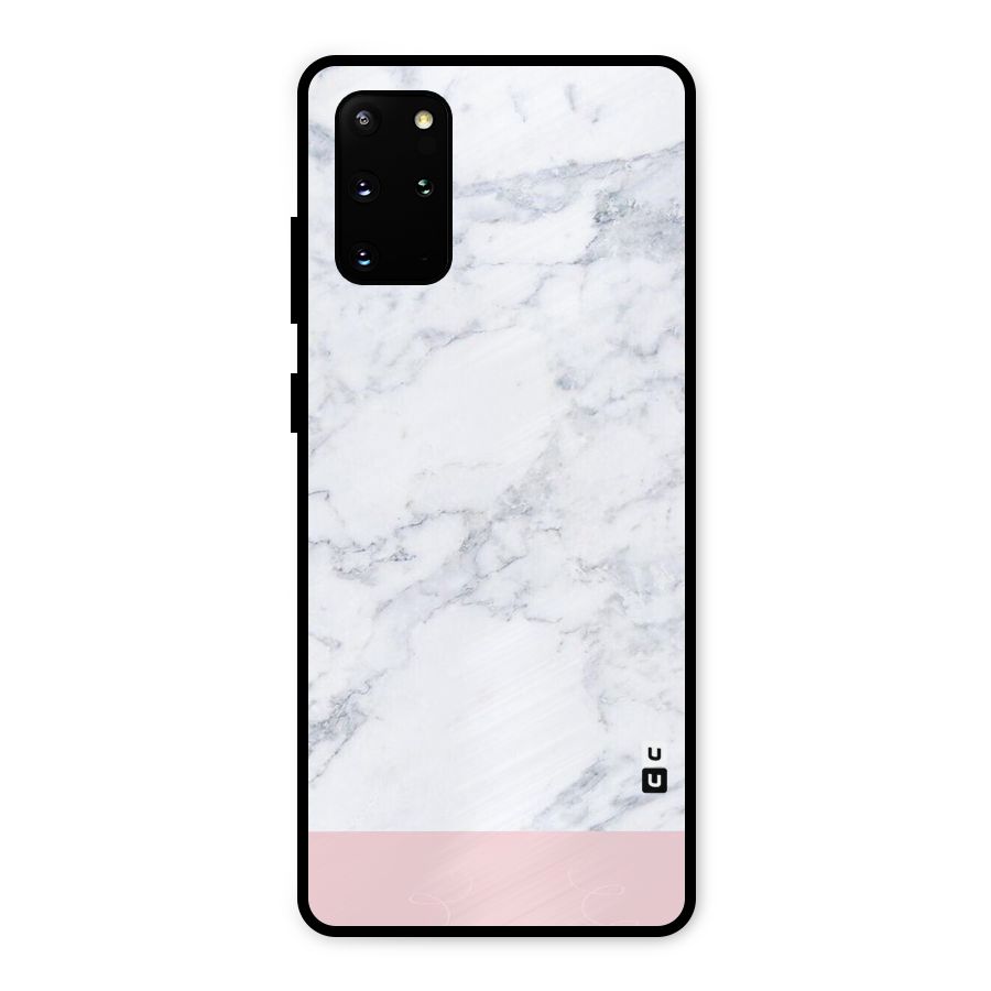 Pink White Merge Marble Metal Back Case for Galaxy S20 Plus