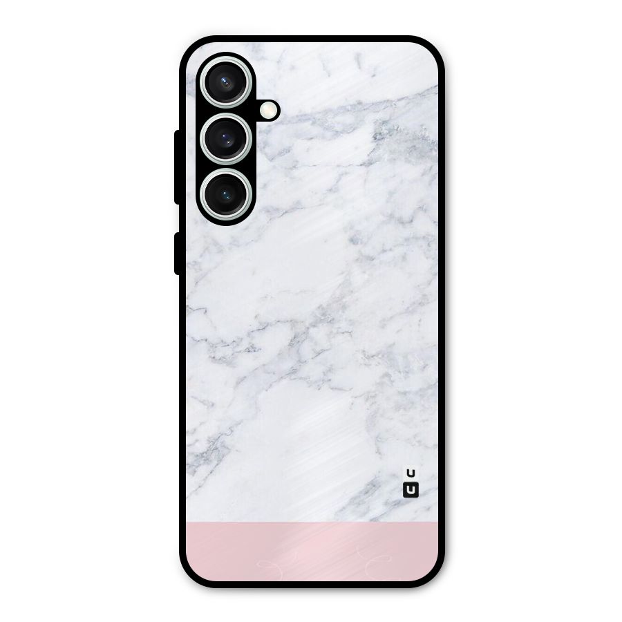 Pink White Merge Marble Metal Back Case for Galaxy S23 FE