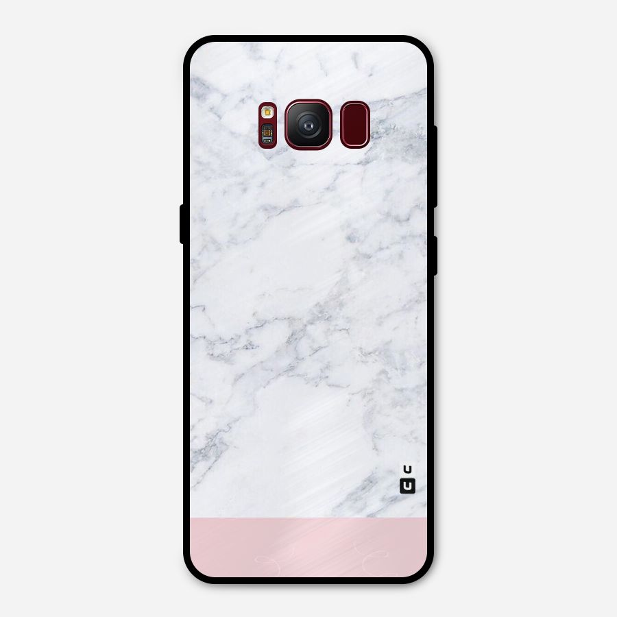 Pink White Merge Marble Metal Back Case for Galaxy S8