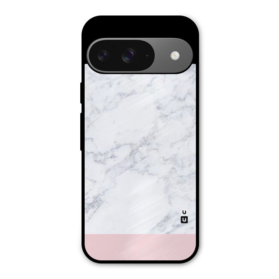 Pink White Merge Marble Metal Back Case for Google Pixel 9