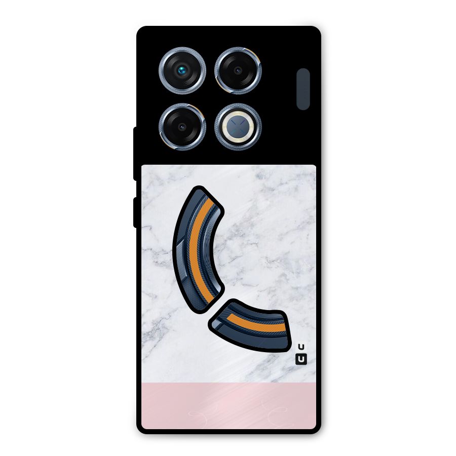 Pink White Merge Marble Metal Back Case for Infinix GT 20 Pro