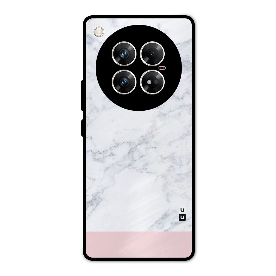 Pink White Merge Marble Metal Back Case for Infinix Zero 40 5G