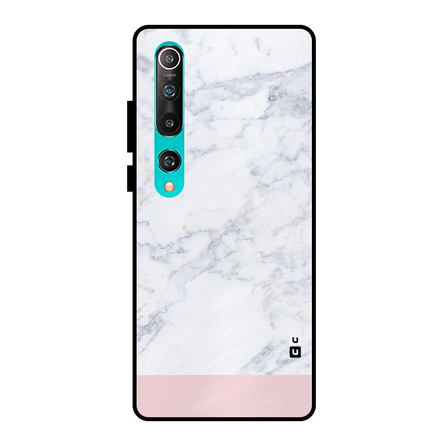 Pink White Merge Marble Metal Back Case for Mi 10
