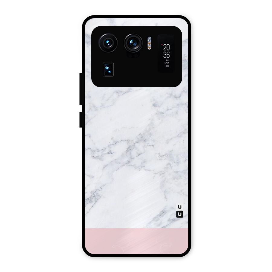Pink White Merge Marble Metal Back Case for Mi 11 Ultra