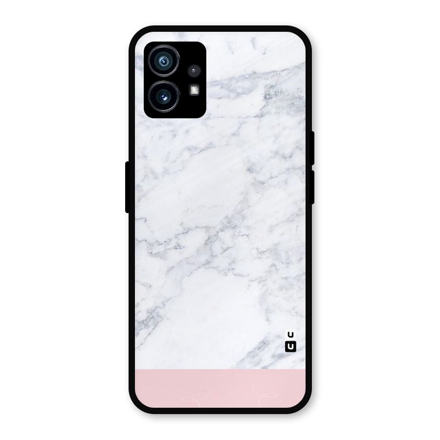Pink White Merge Marble Metal Back Case for Nothing Phone 1