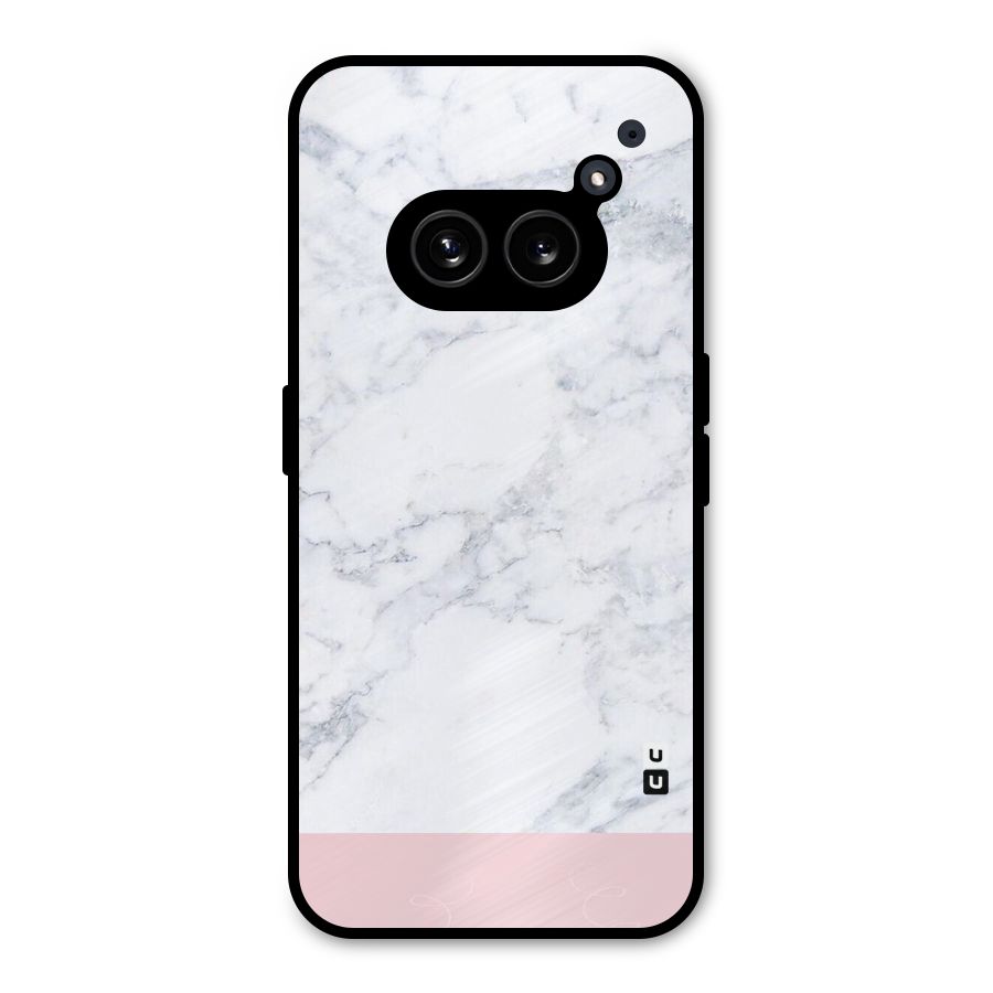 Pink White Merge Marble Metal Back Case for Nothing Phone 2a Plus
