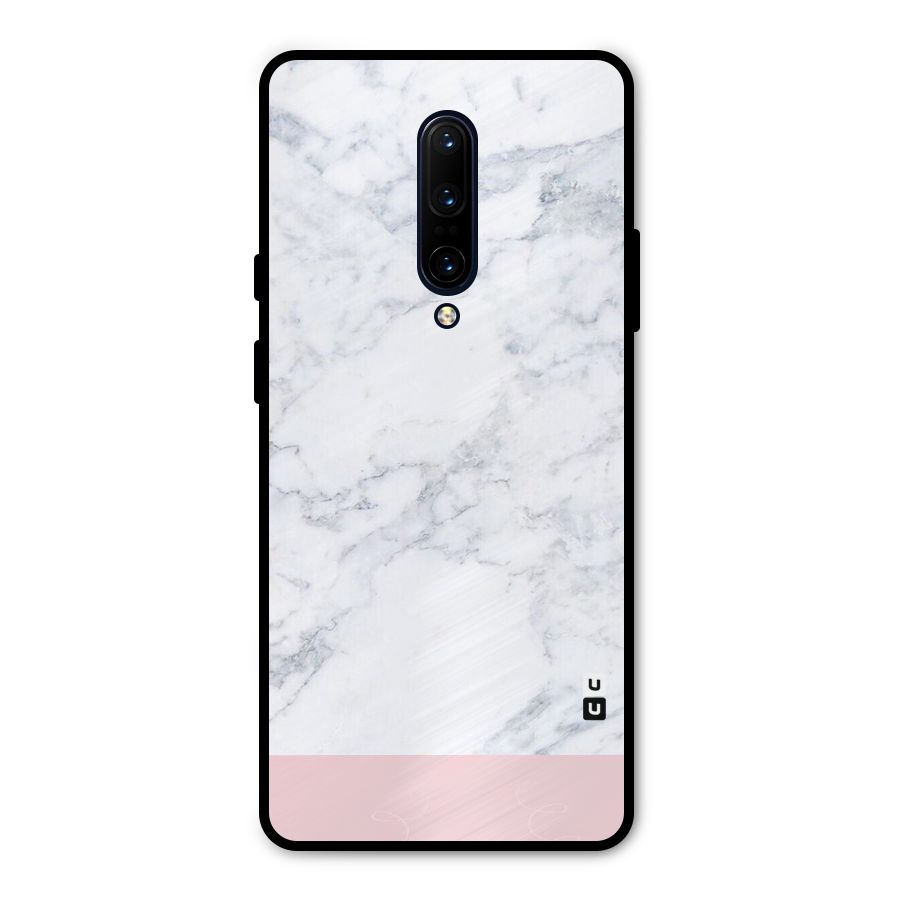 Pink White Merge Marble Metal Back Case for OnePlus 7 Pro