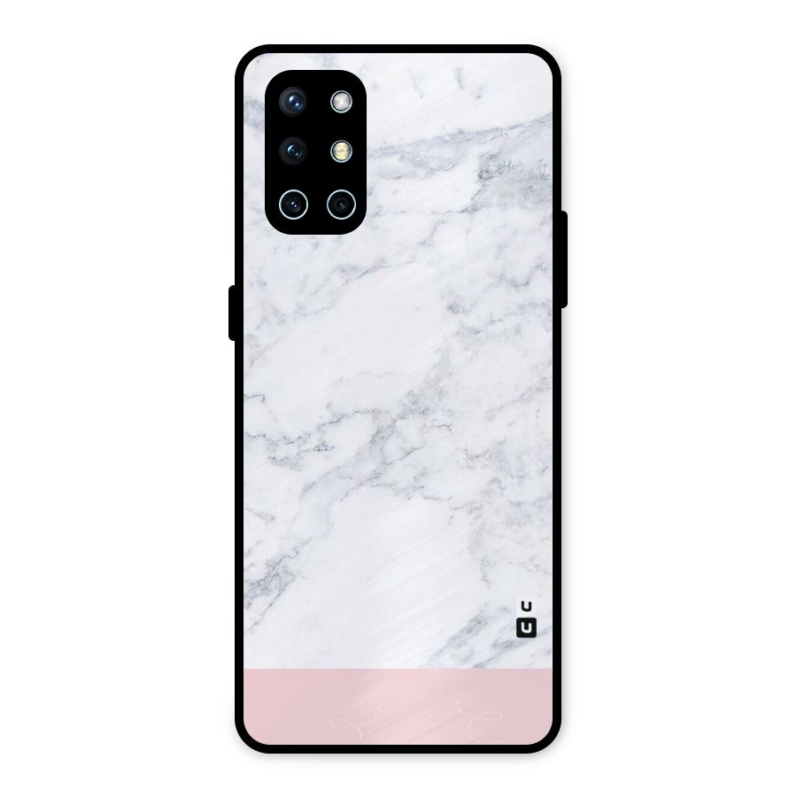 Pink White Merge Marble Metal Back Case for OnePlus 9R